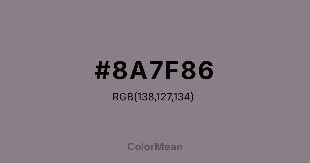 #8A7F86 color swatch