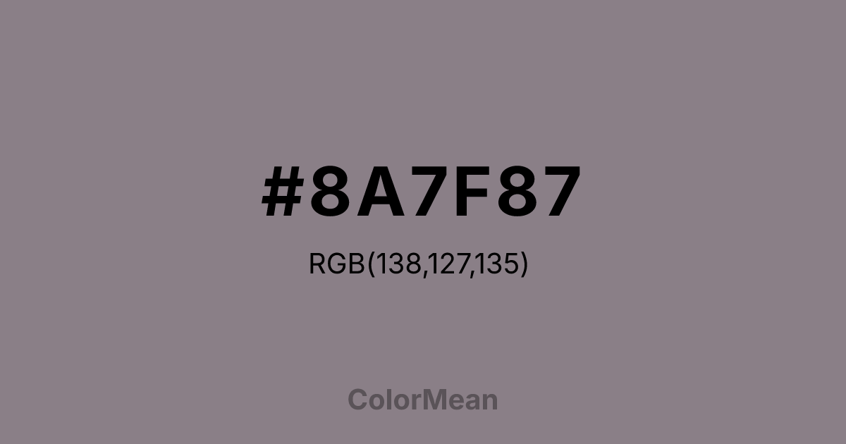 #8A7F87 color swatch