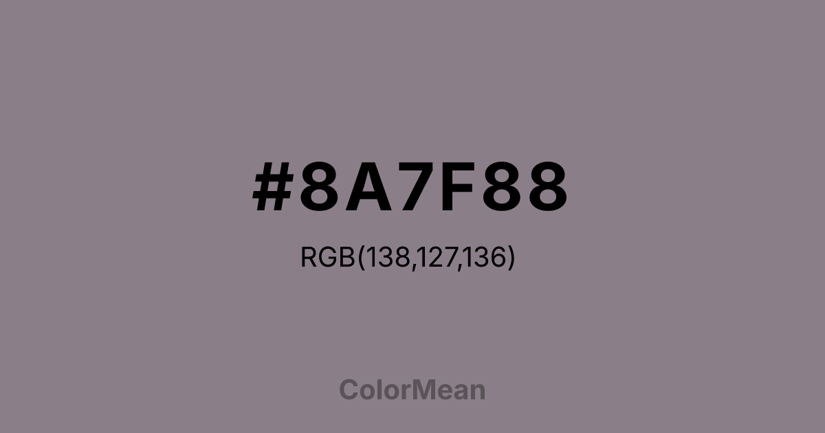 #8A7F88 color swatch