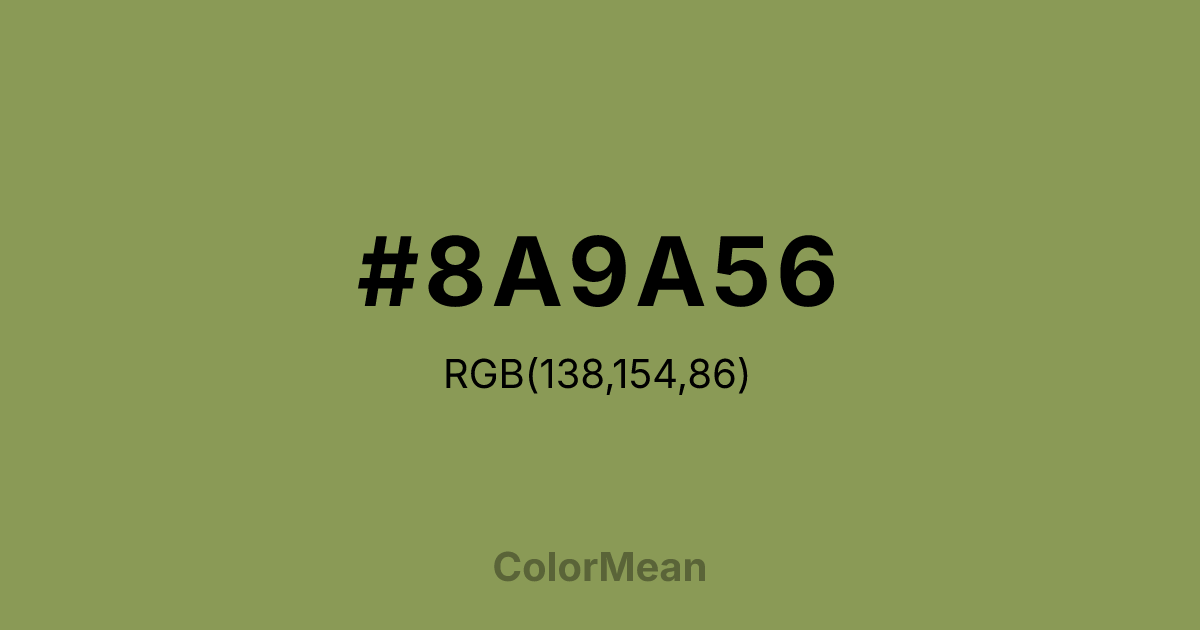 #8A9A56 color swatch