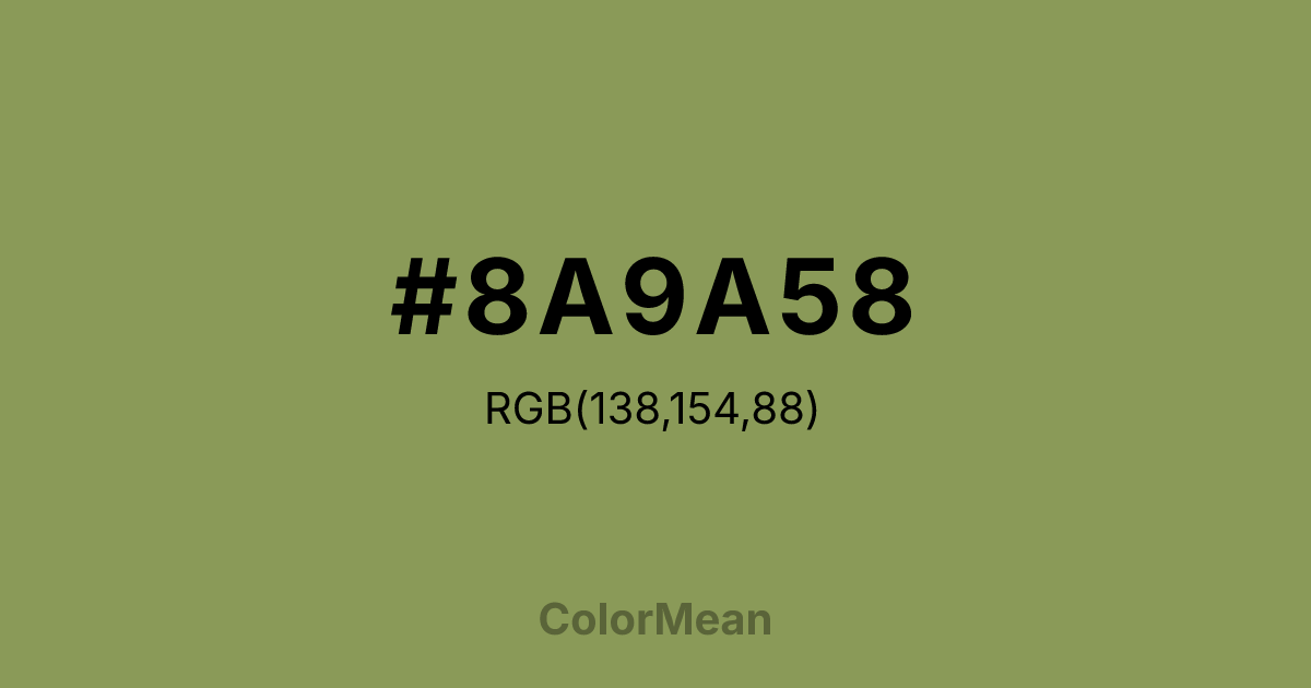 #8A9A58 color swatch