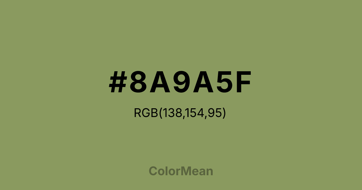 #8A9A5F color swatch