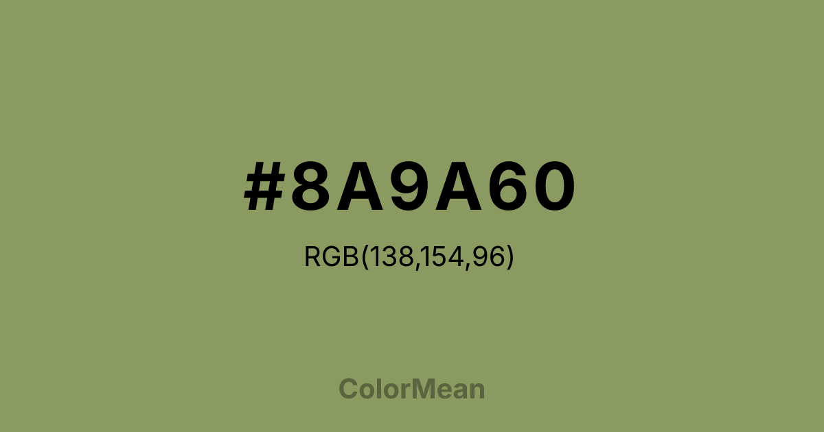 #8A9A60 color swatch