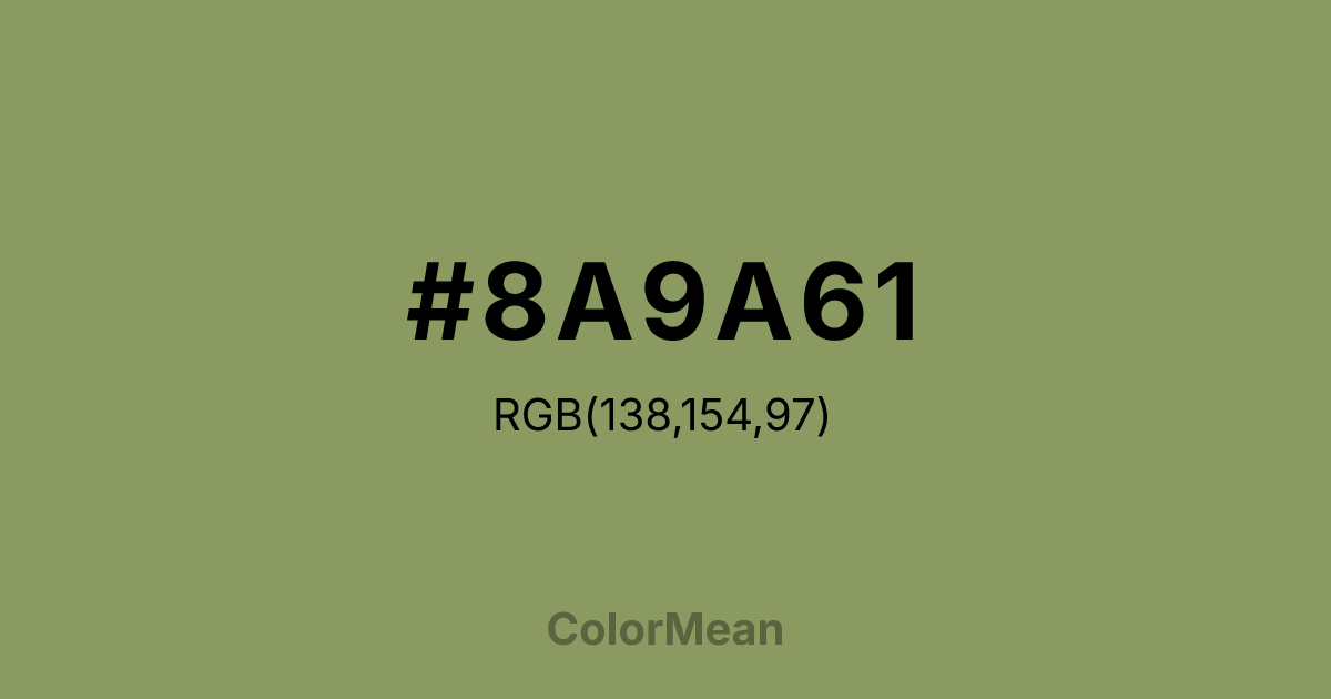 #8A9A61 color swatch