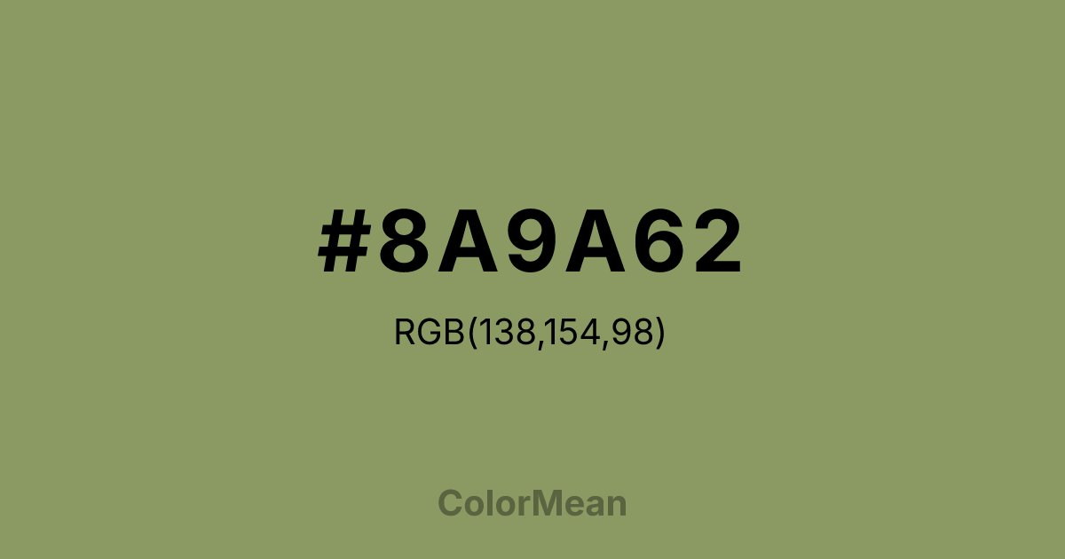 #8A9A62 color swatch