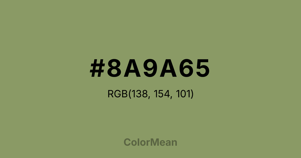 #8A9A65 color swatch