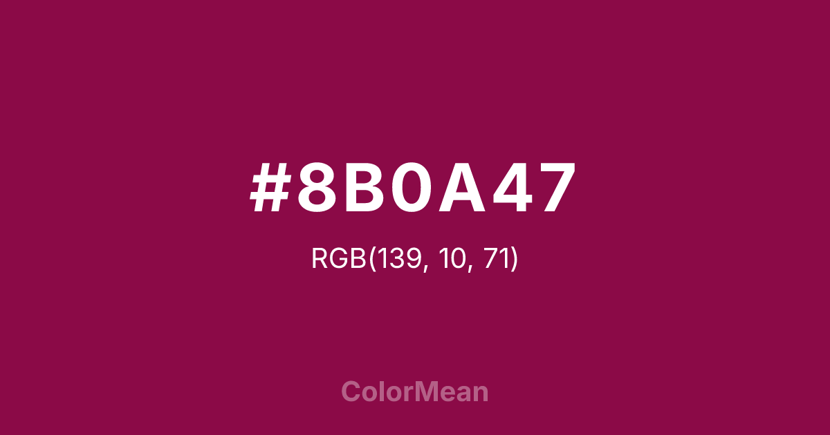 #8B0A47 color swatch
