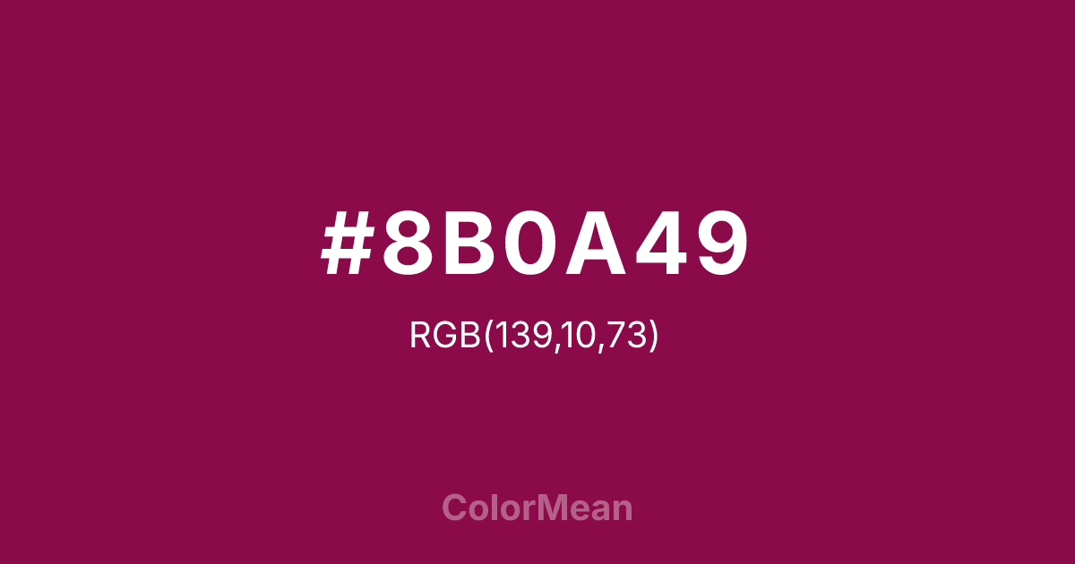 #8B0A49 color swatch