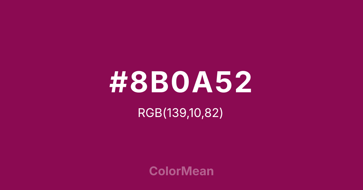 #8B0A52 color swatch