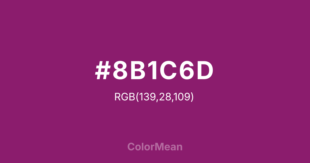 #8B1C6D color swatch