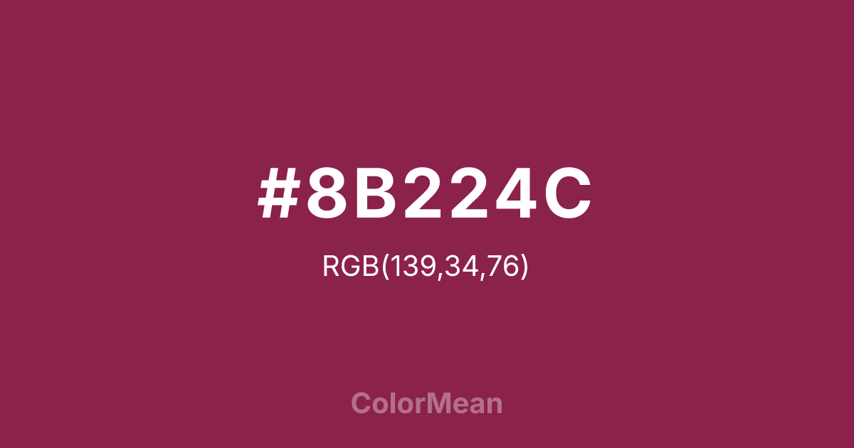 #8B224C color swatch
