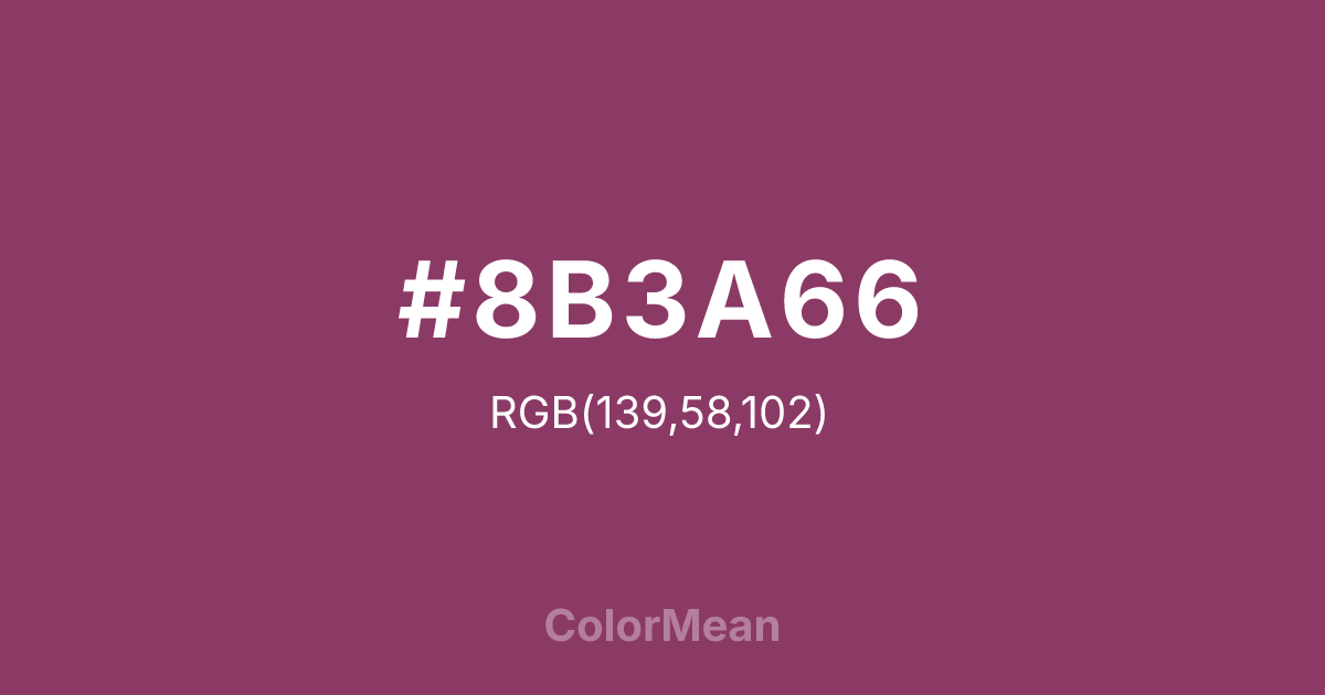 #8B3A66 color swatch