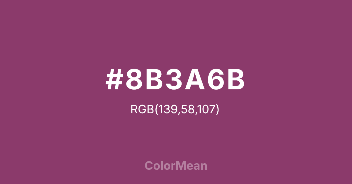 #8B3A6B color swatch