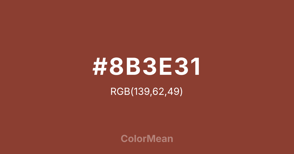 #8B3E31 color swatch