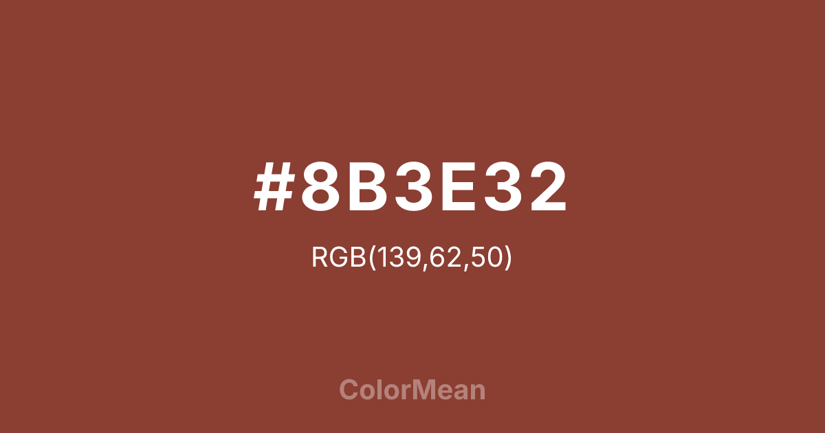 #8B3E32 color swatch