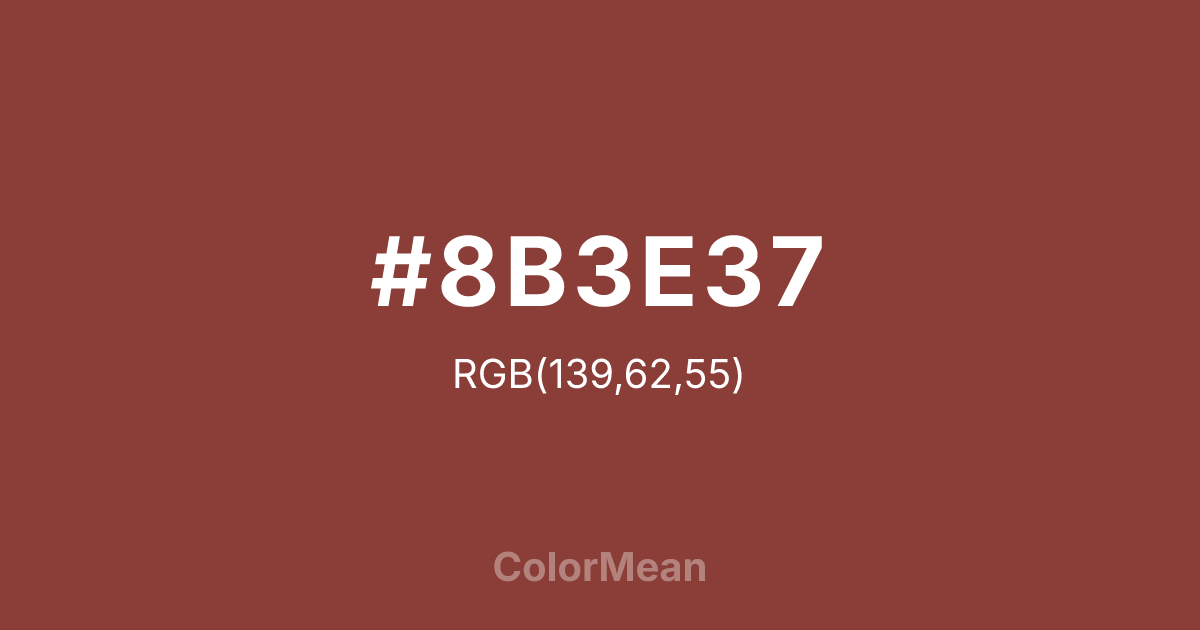 #8B3E37 color swatch