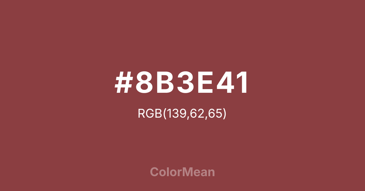 #8B3E41 color swatch
