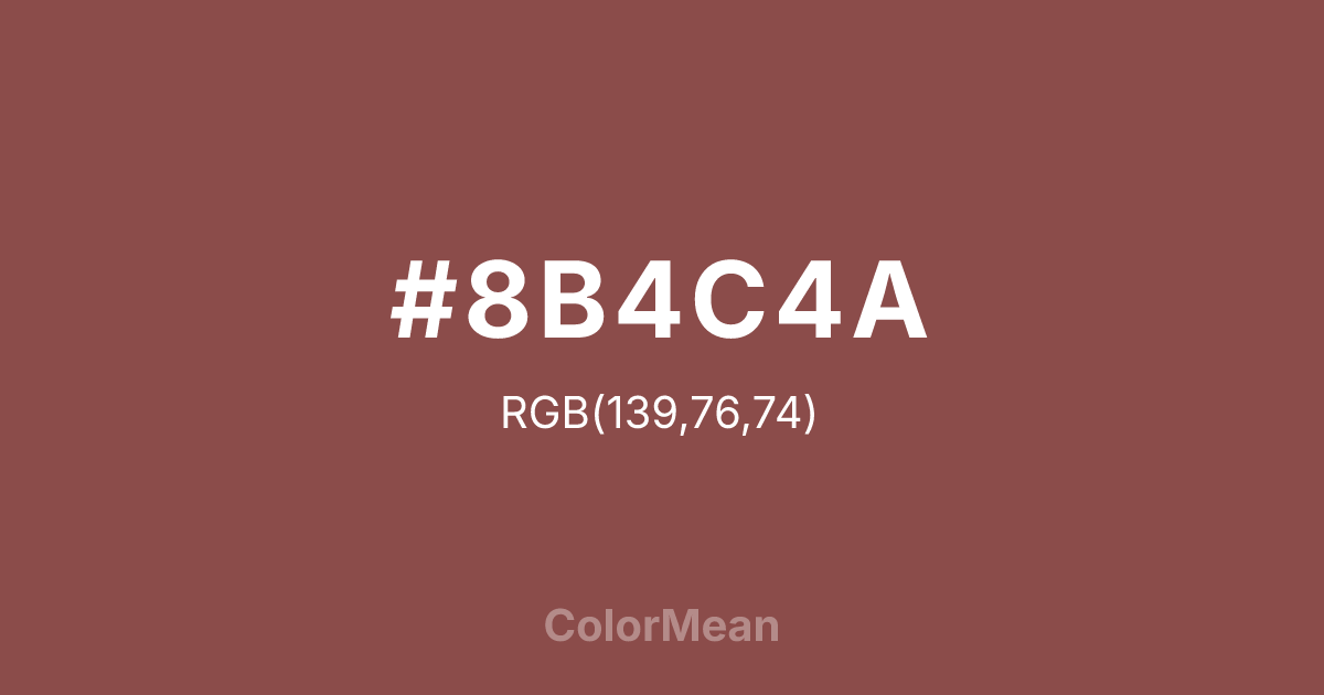 #8B4C4A color swatch