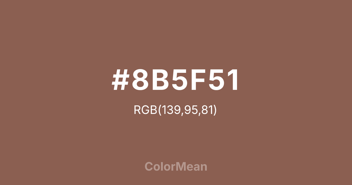 #8B5F51 color swatch