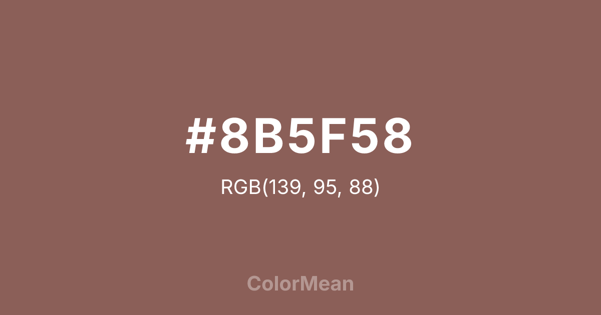 #8B5F58 color swatch