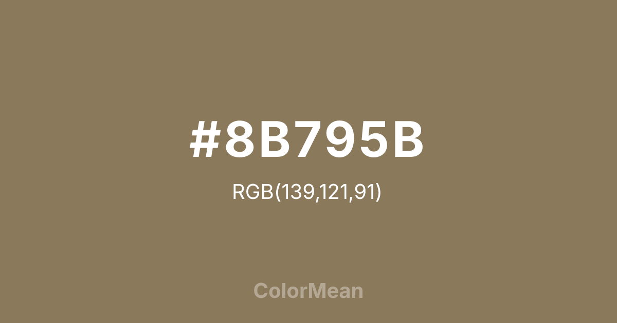 #8B795B color swatch