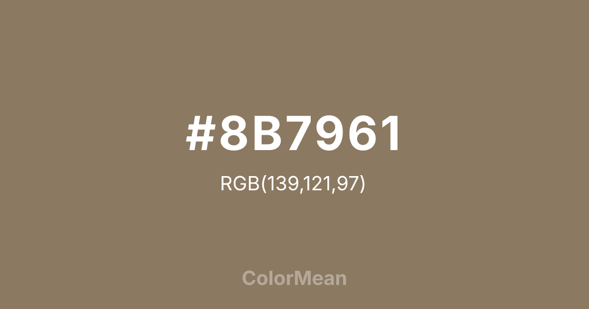 #8B7961 color swatch