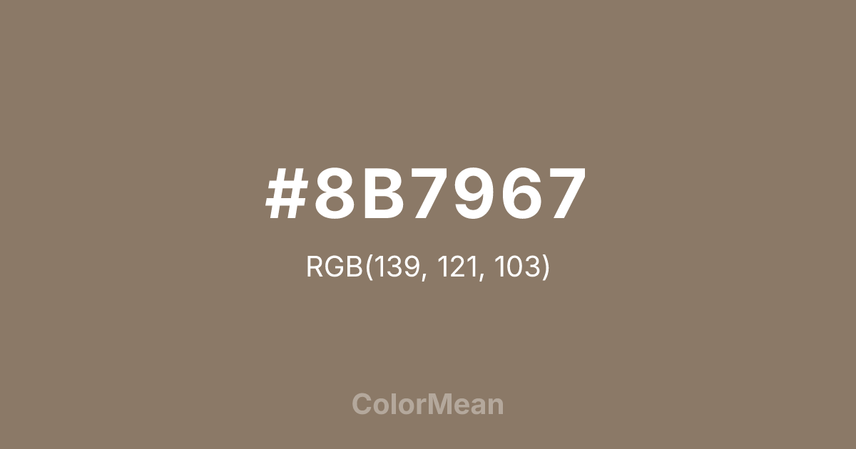 #8B7967 color swatch