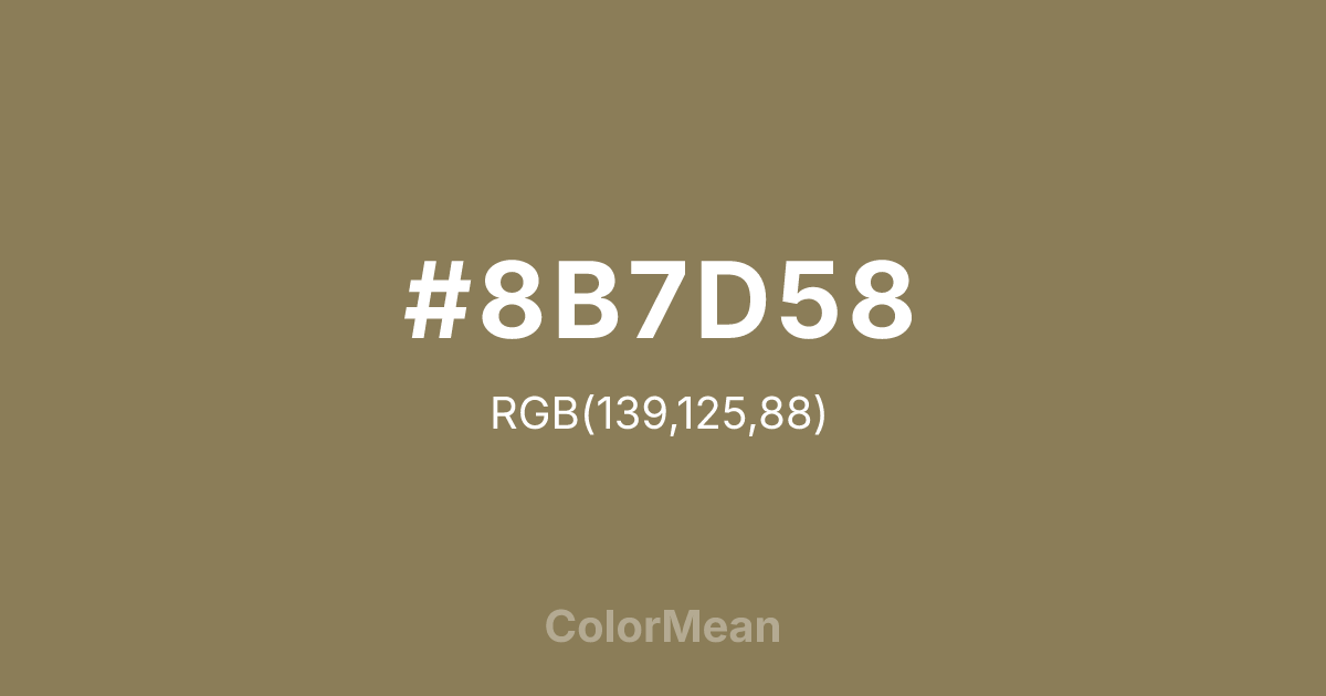 #8B7D58 color swatch