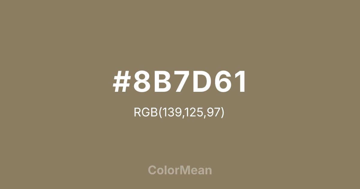 #8B7D61 color swatch