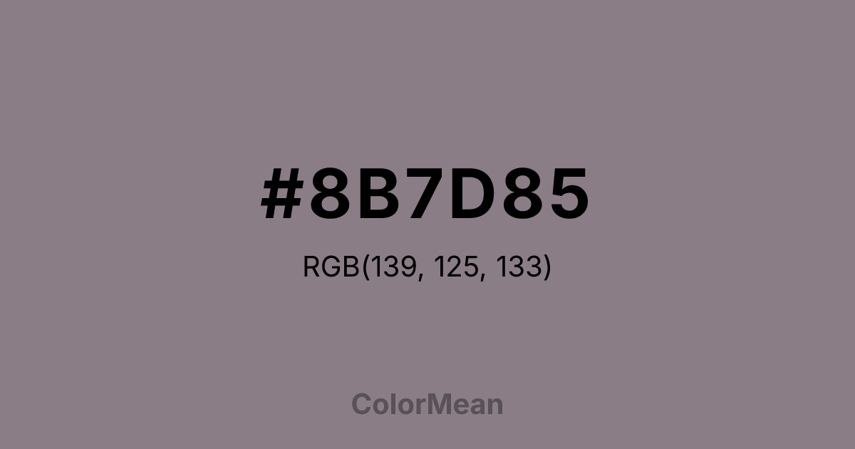 #8B7D85 color swatch