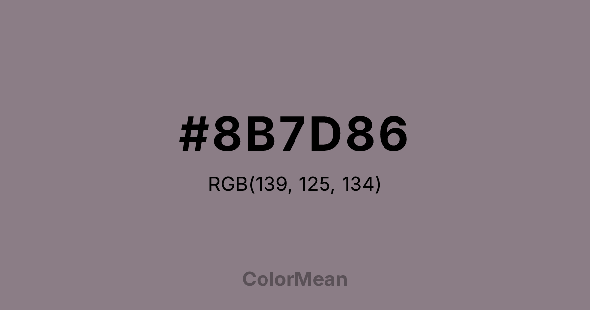 #8B7D86 color swatch