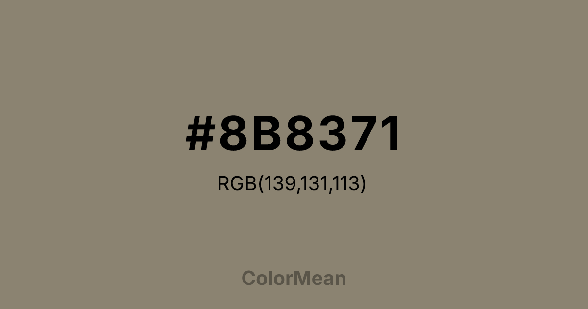 #8B8371 color swatch