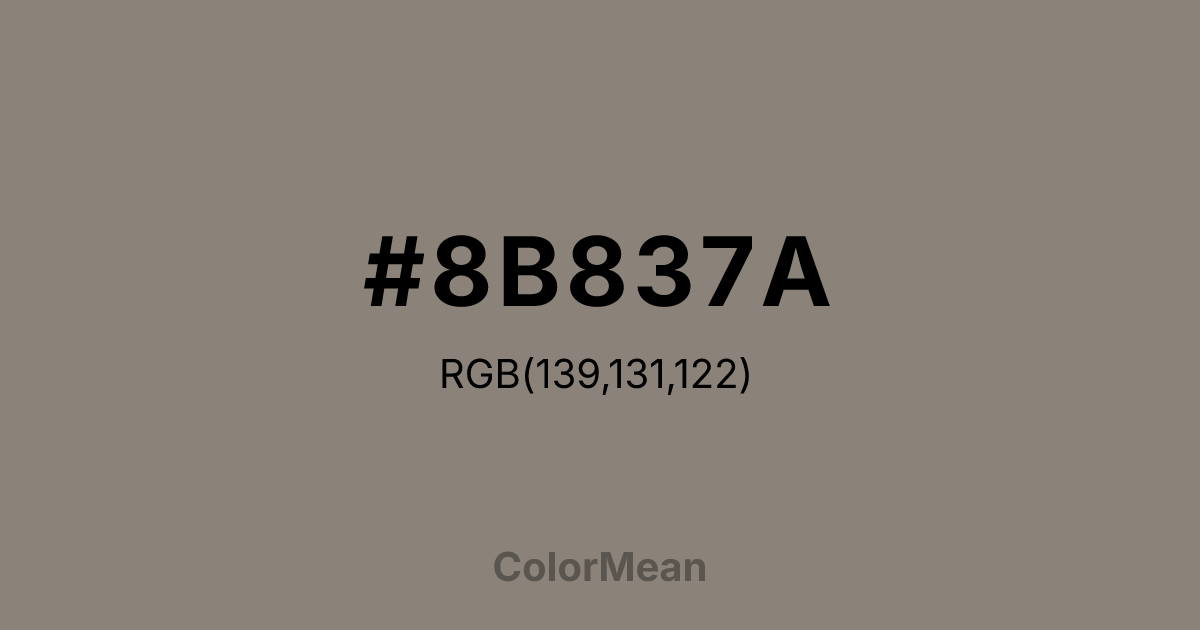 #8B837A color swatch