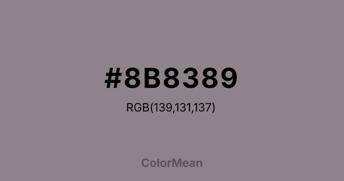 #8B8389 color swatch