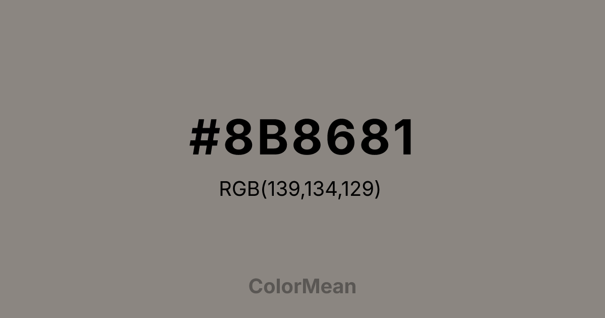 #8B8681 color swatch