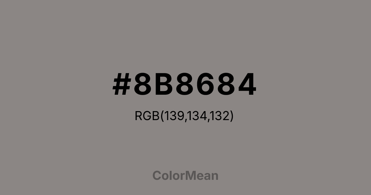 #8B8684 color swatch