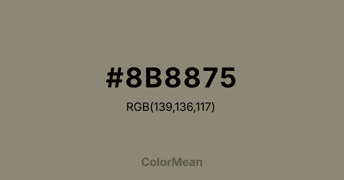 #8B8875 color swatch