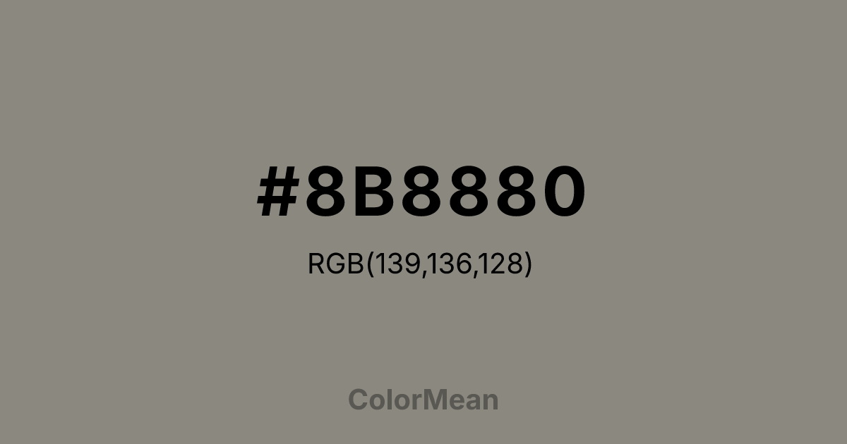 #8B8880 color swatch
