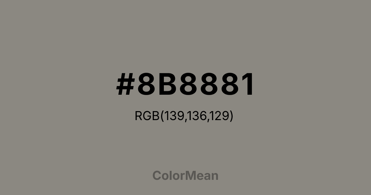 #8B8881 color swatch