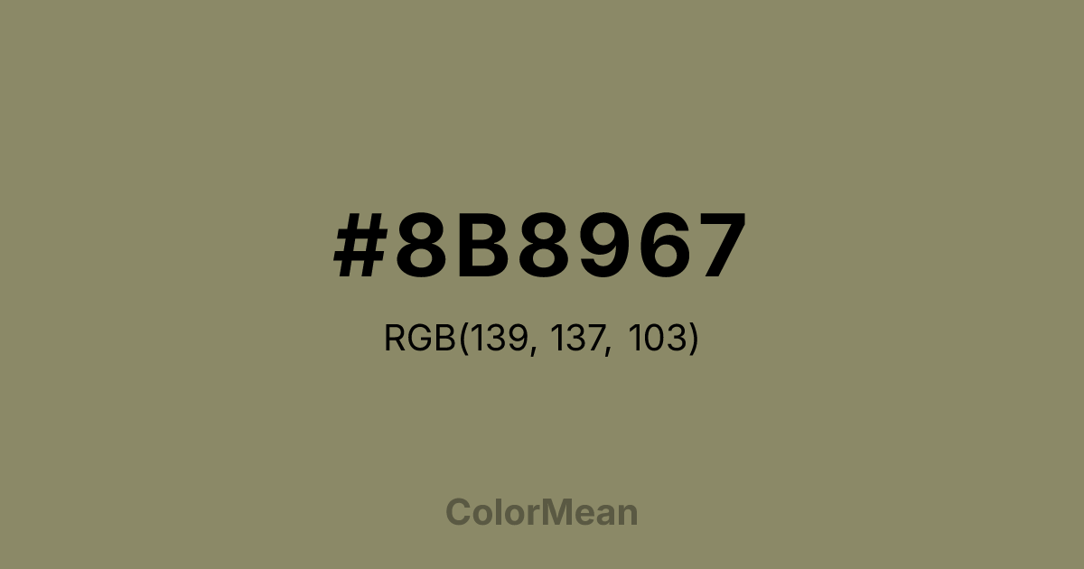 #8B8967 color swatch