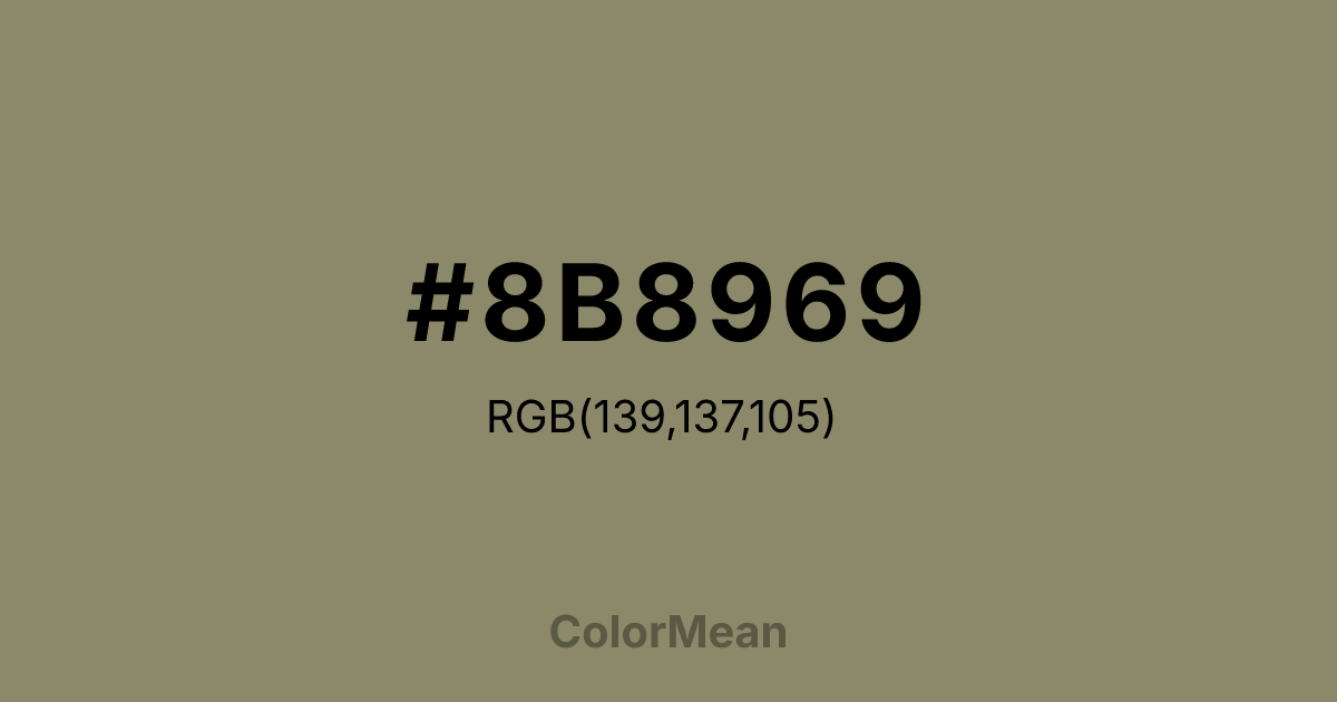 #8B8969 color swatch