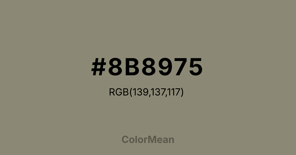 #8B8975 color swatch