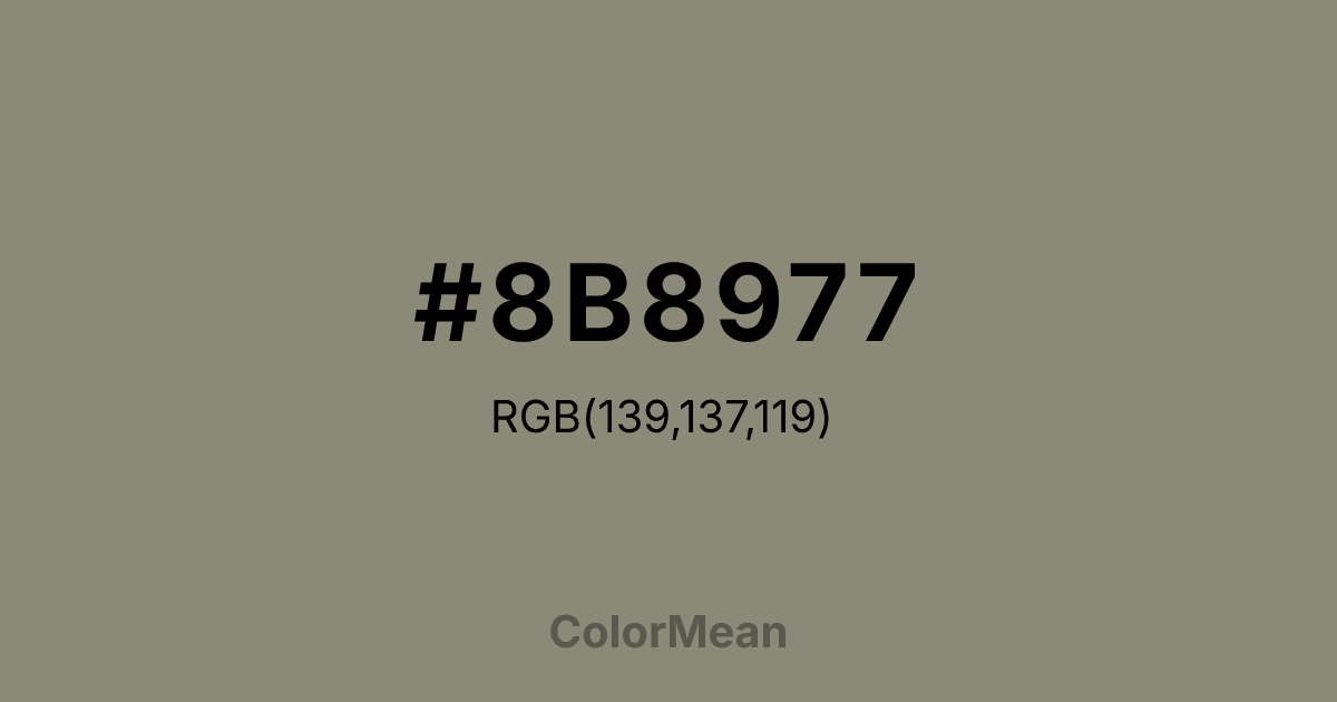 #8B8977 color swatch