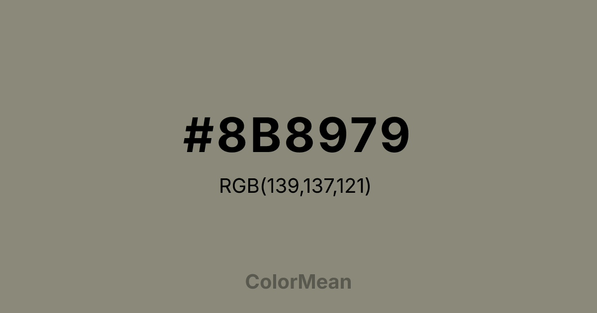 #8B8979 color swatch