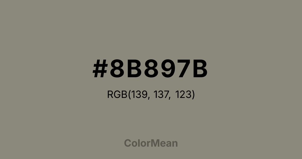 #8B897B color swatch