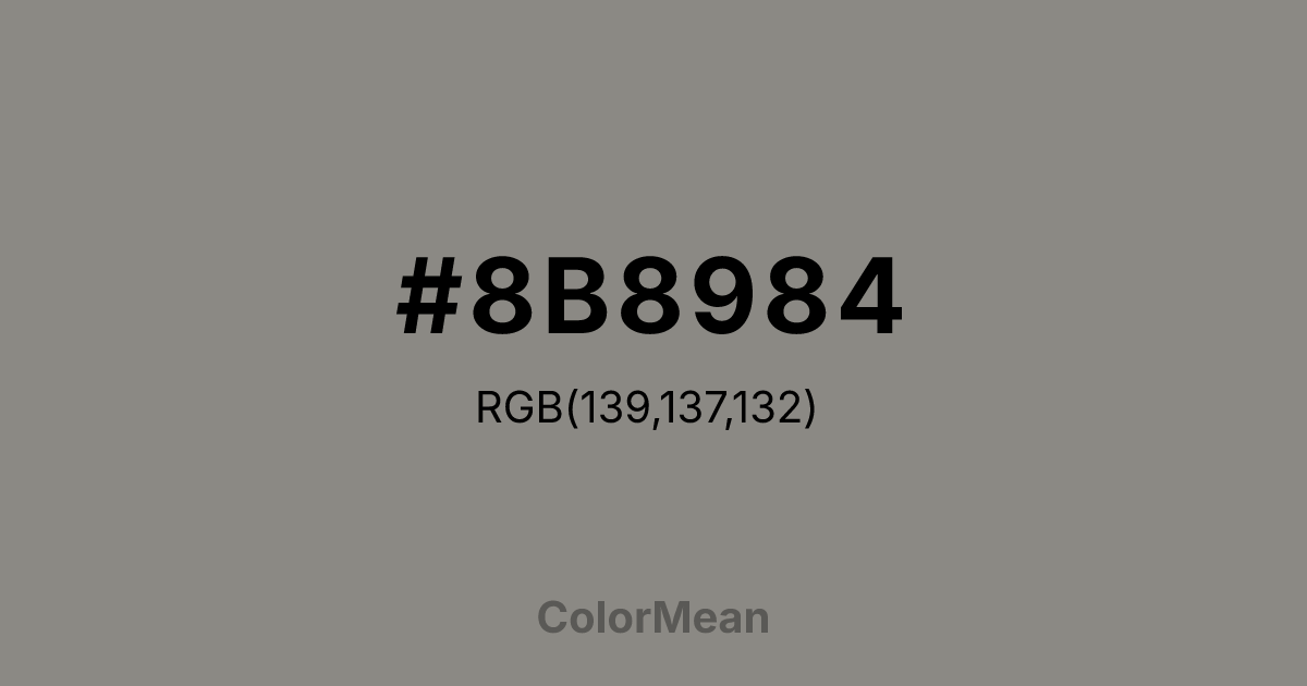 #8B8984 color swatch