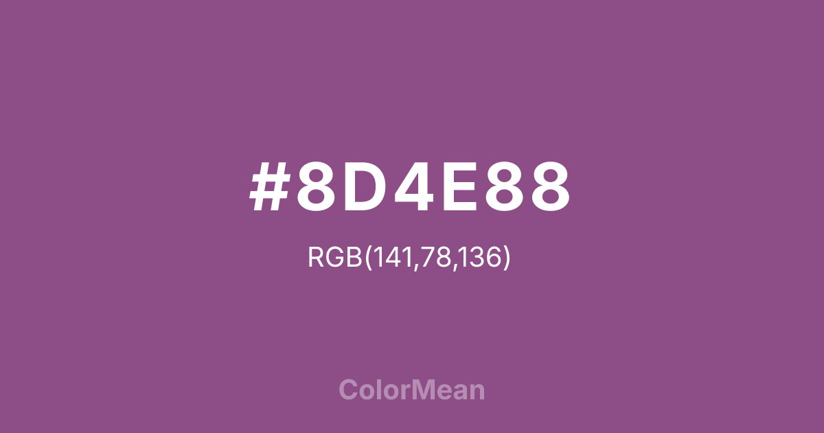 #8D4E88 color swatch