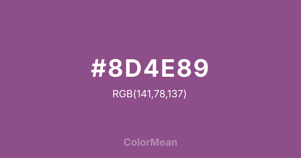 #8D4E89 color swatch