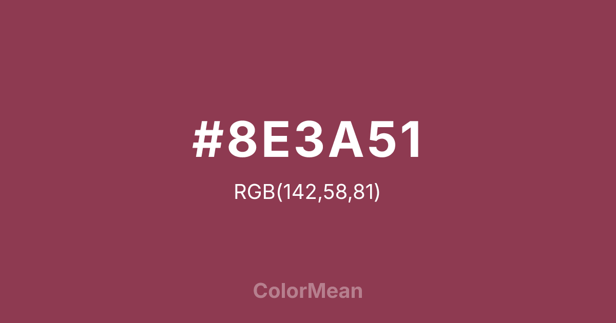 #8E3A51 color swatch