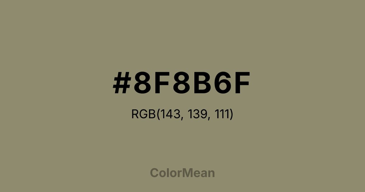 #8F8B6F color swatch
